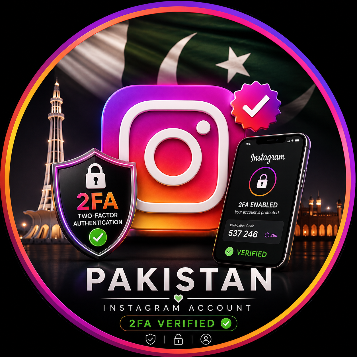 Fresh new 2026 Instagram account IP 🇵🇰 pakistan account with 2fa verified